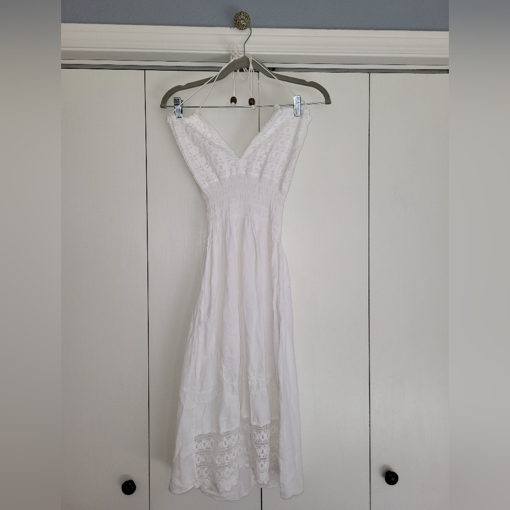 Source Unknown White Backless Dress